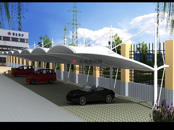    株洲市膜結(jié)構(gòu)停車棚【株洲水務投資集團有限公司停車棚】設(shè)計施工案例